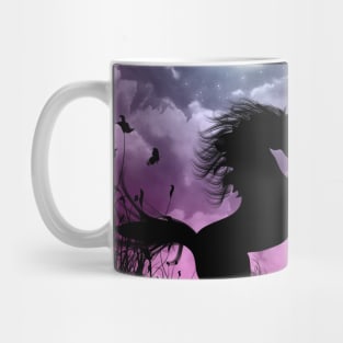 Wonderful unicorn with cute fairy in the night Mug